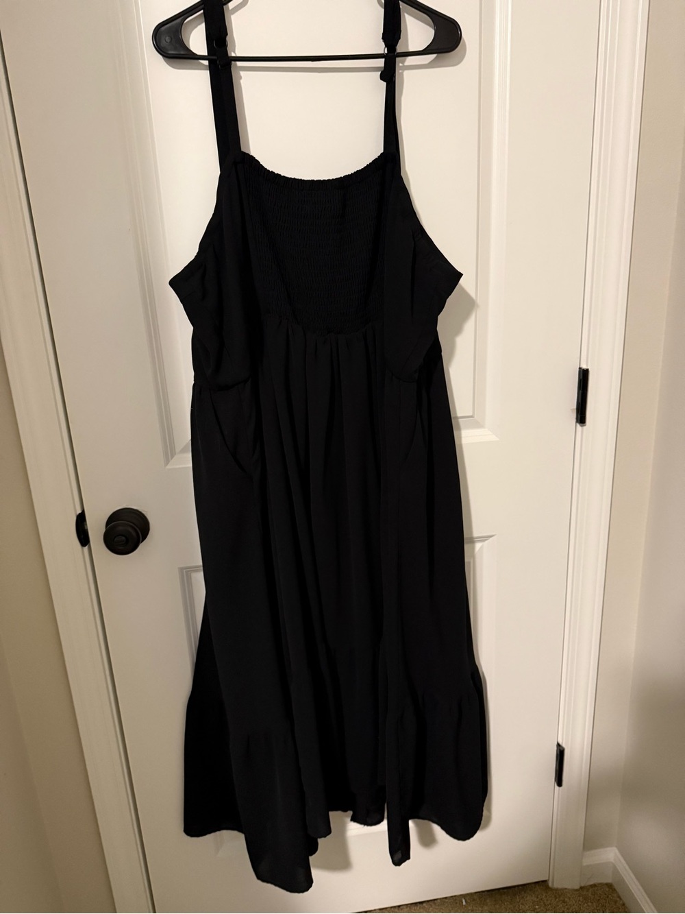 torrid Black Button-Front Midi Dress with Ruffle Hem - Picture 4 of 7